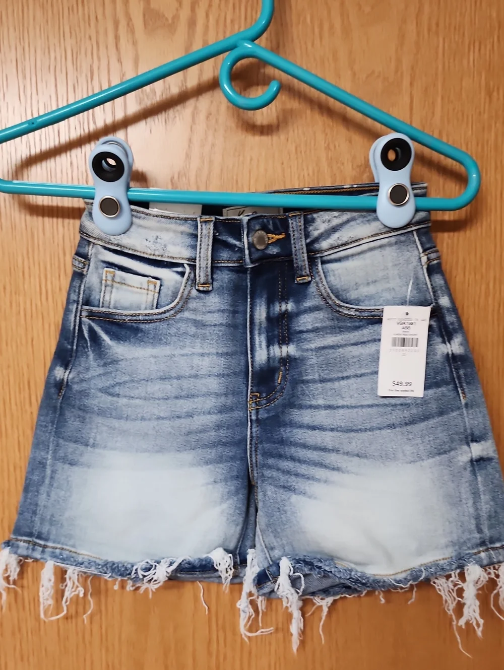 Kancan Women's Light Blue Denim Shorts 22 nwt number 2082